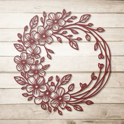 Rustic flower wreath for porch