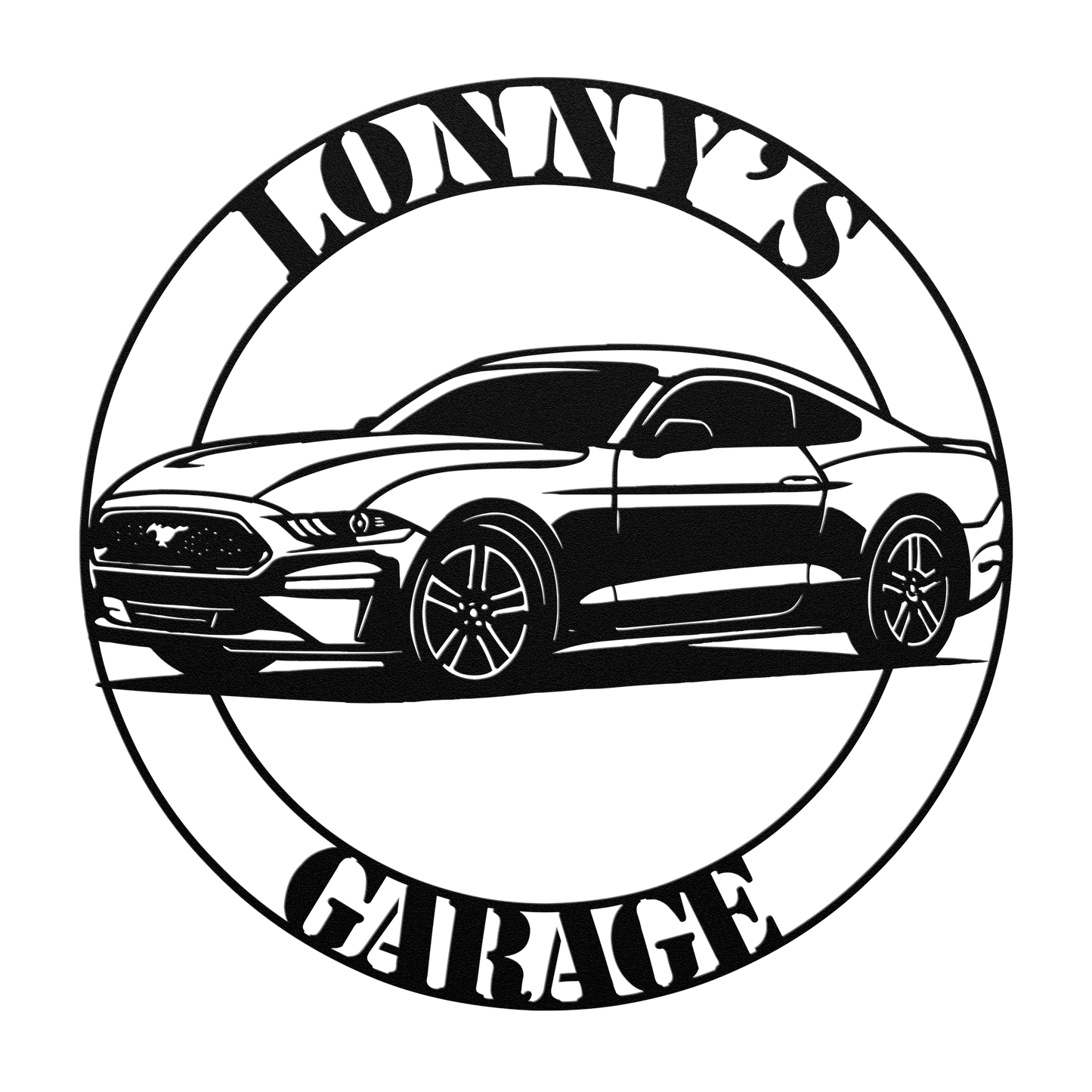 Rustic Ford Mustang wall artwork metal sign