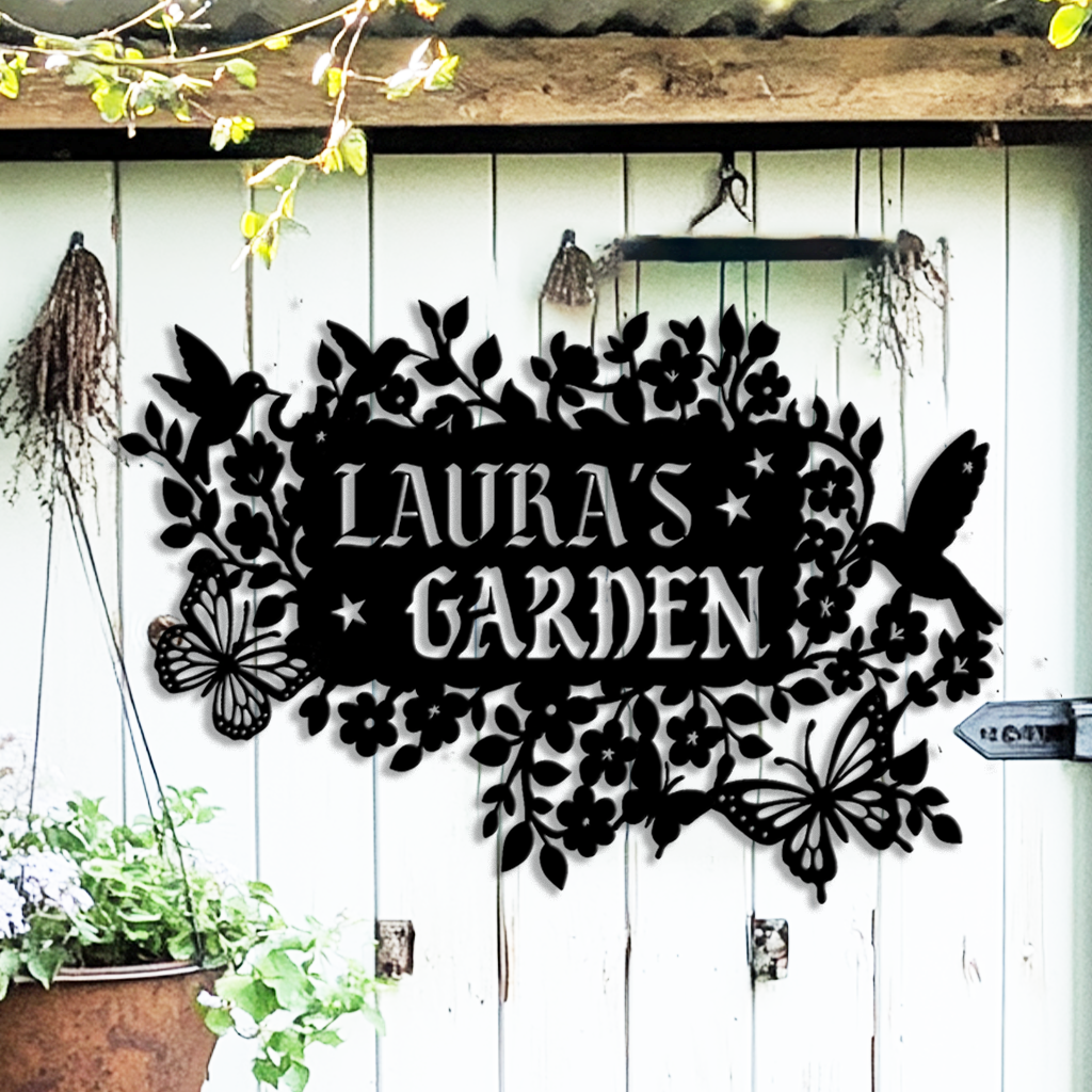 secret garden metal sign