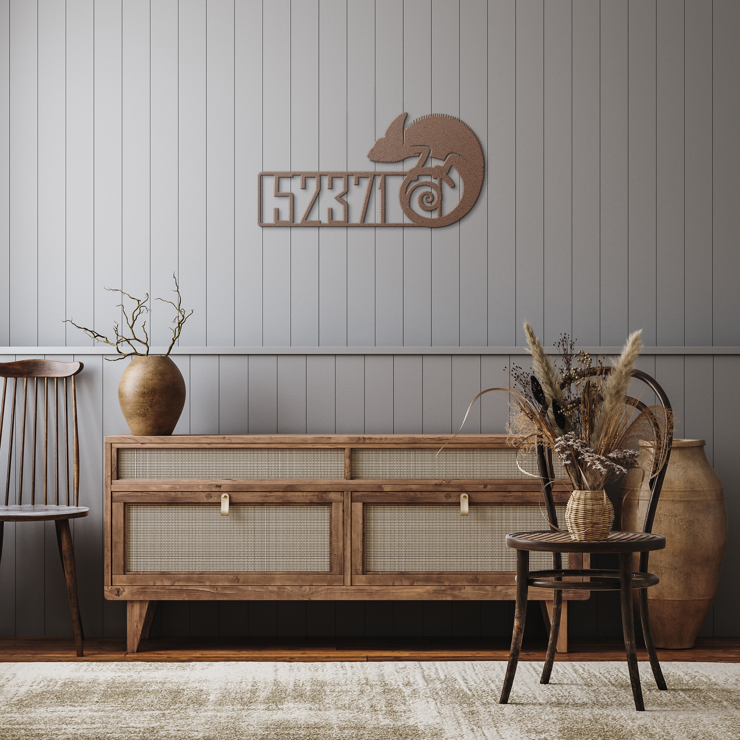 Gecko_Address_Sign__Personalized_Metal__Copper_Rustic_Hallway_Mockup.png