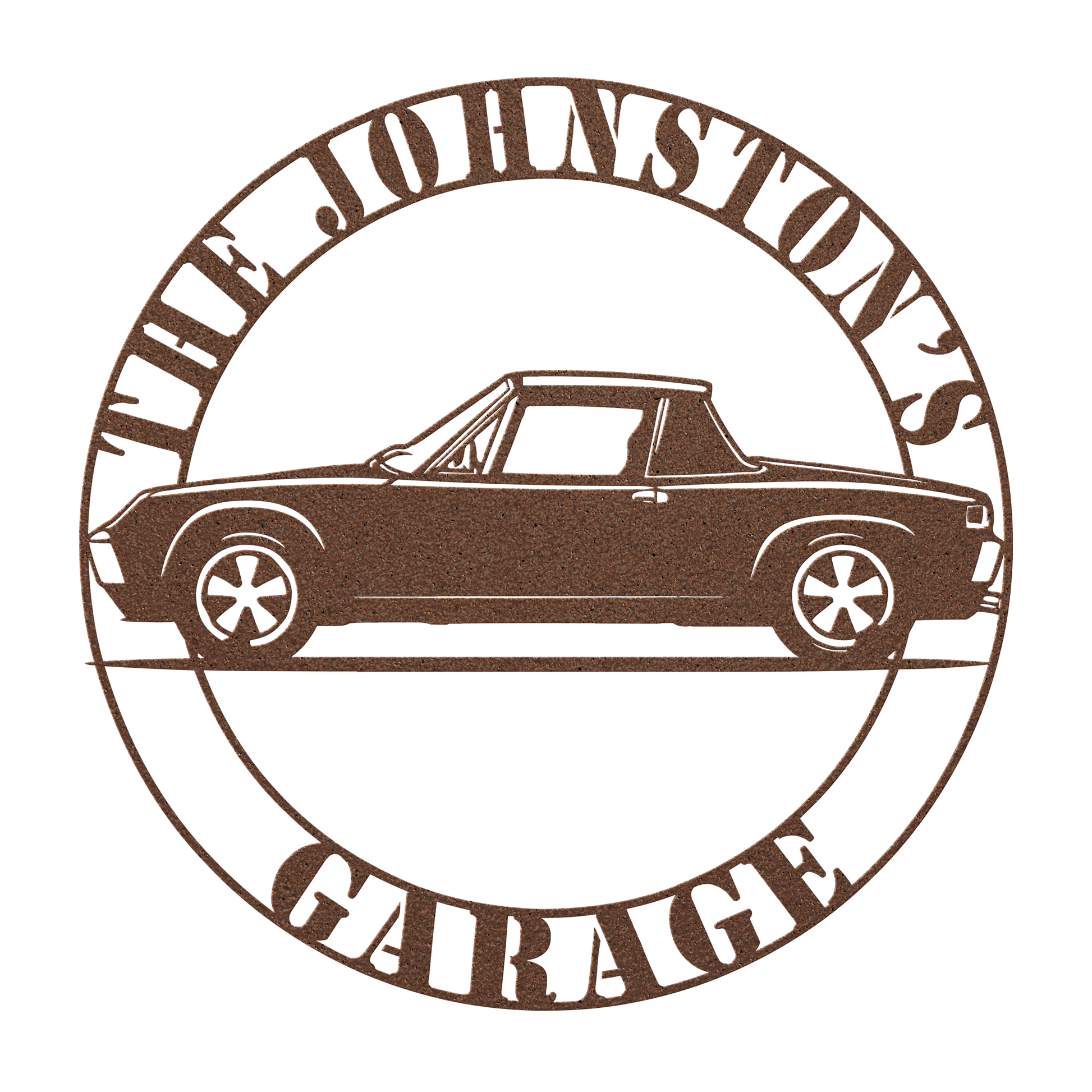 vintage sports car garage metal sign