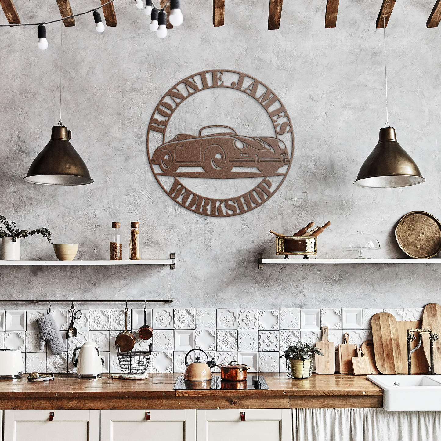 German_Sports_Car_Speedster_Metal_Sign__Copper_Rustic_Kitchen_Mockup.png