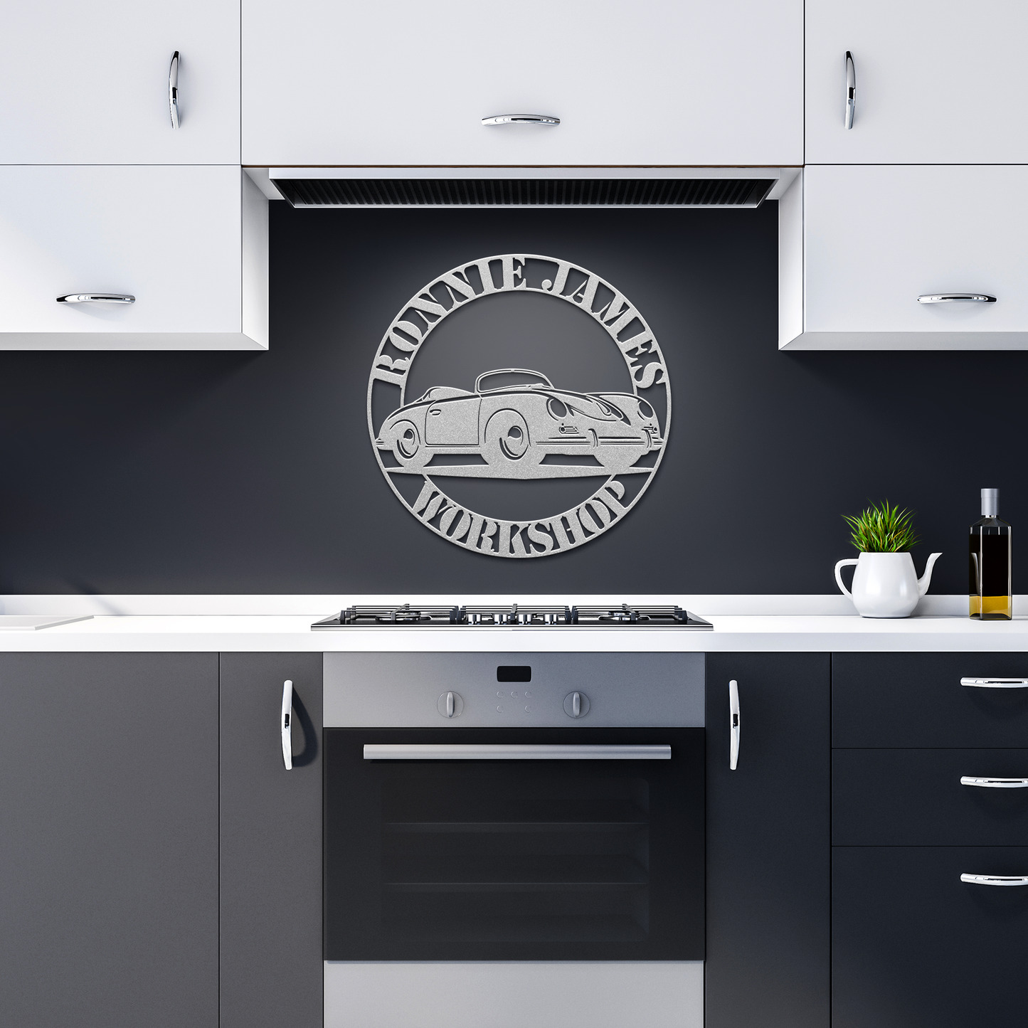 German_Sports_Car_Speedster_Metal_Sign__Silver_Dark_Kitchen_Mockup.png