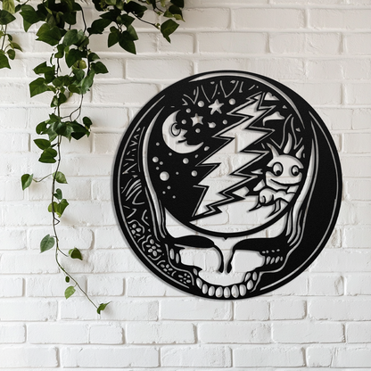 Steal Your Face sun and moon metal sign