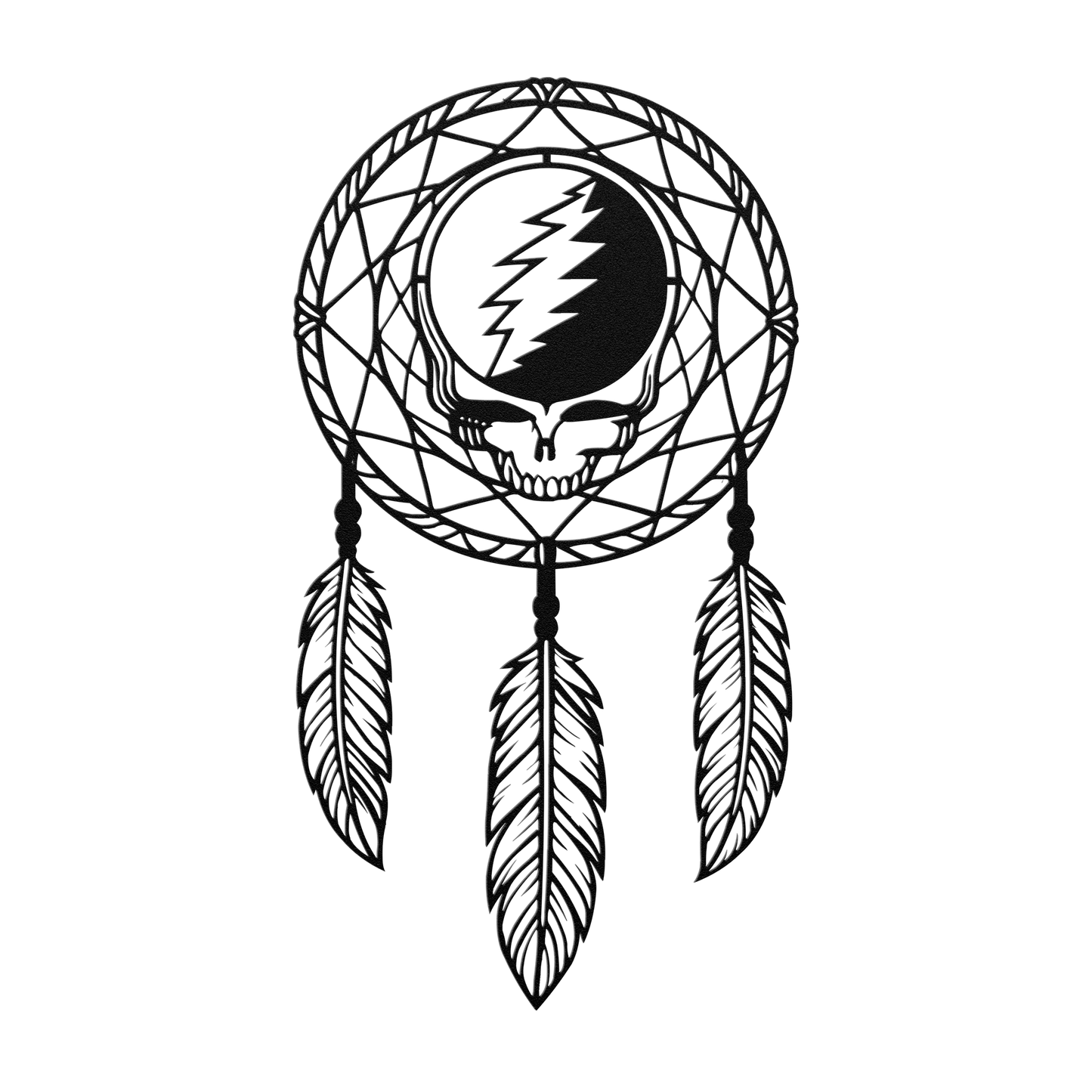 Rustic Grateful Dead dream catcher steel wall art