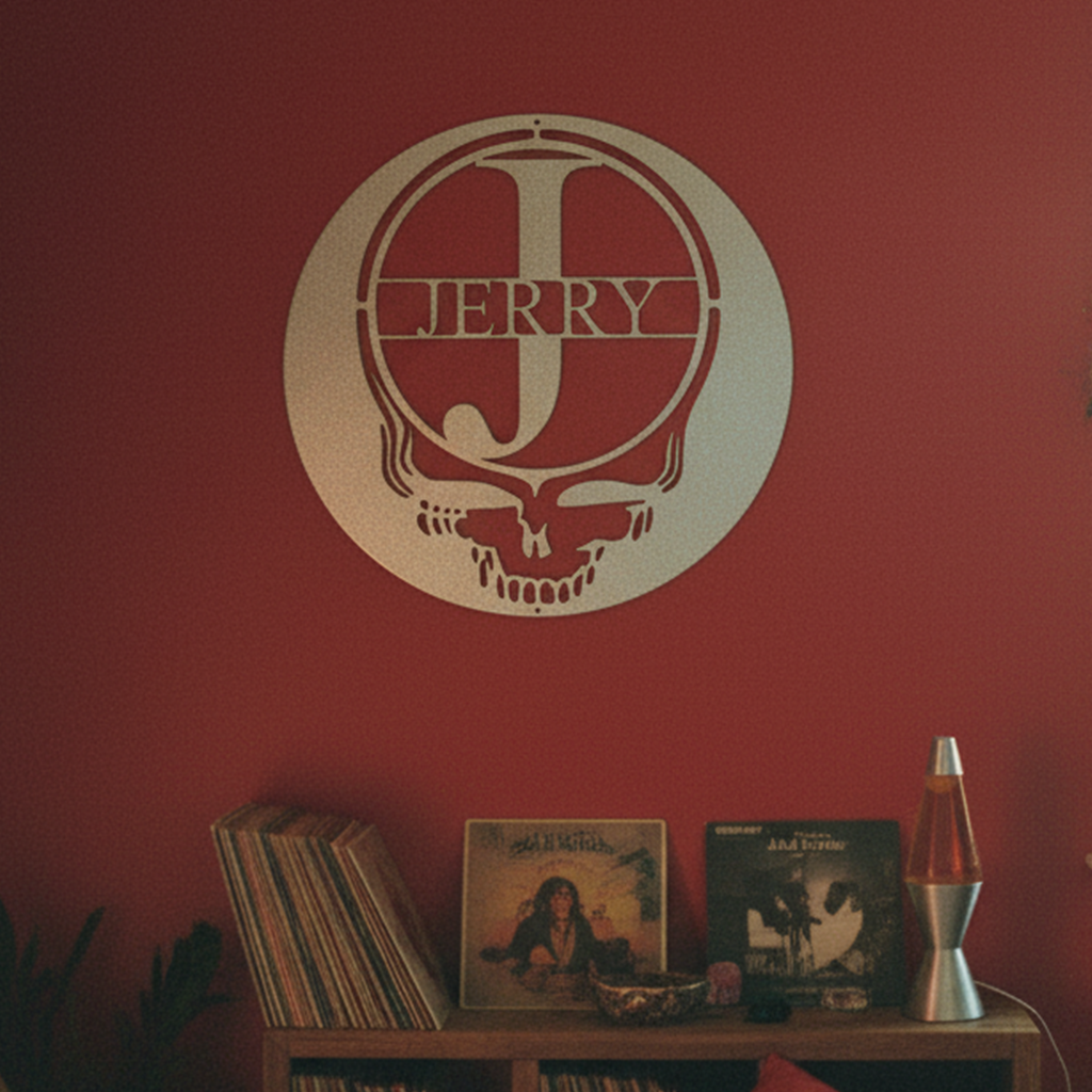 Deadhead monogram steel wall art