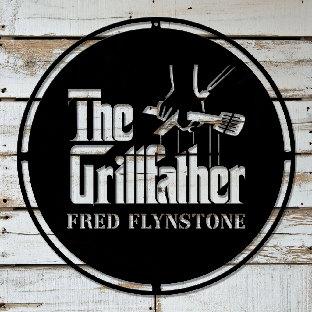 BBQ Grill metal sign gift for dad