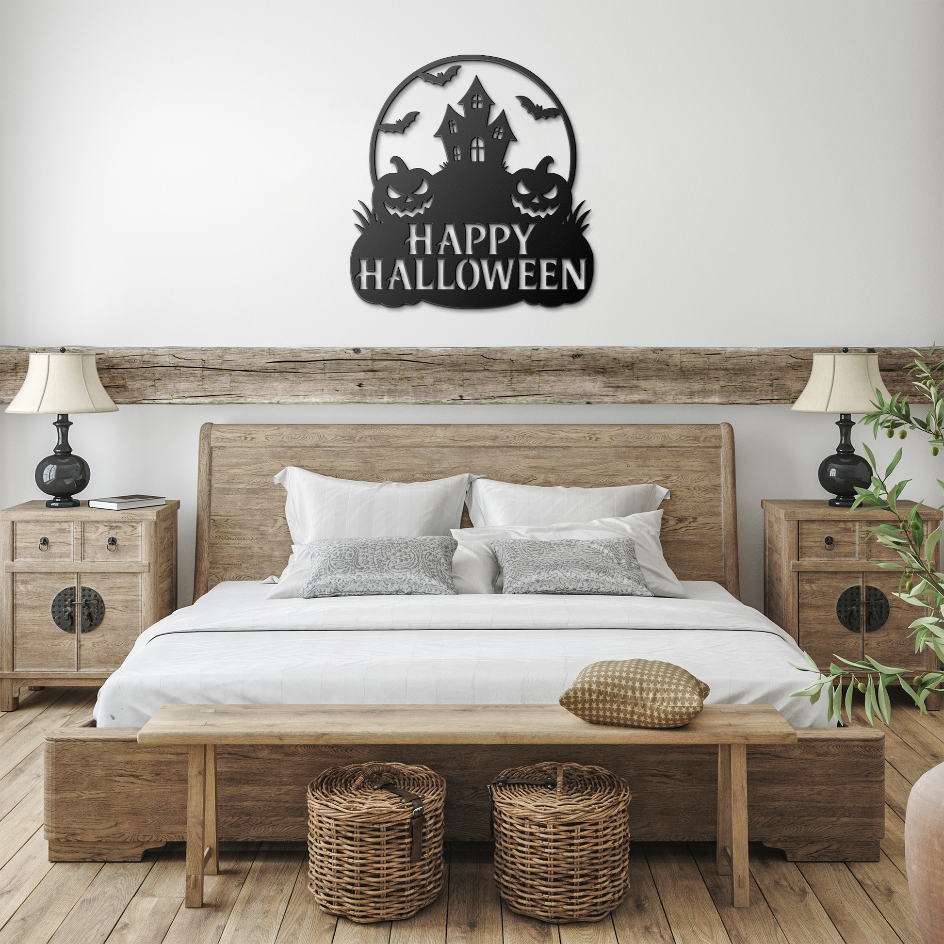 Happy_Halloween_Metal_Wall_Art__Custom__Black_Farmhouse_Bedroom_Mockup.png