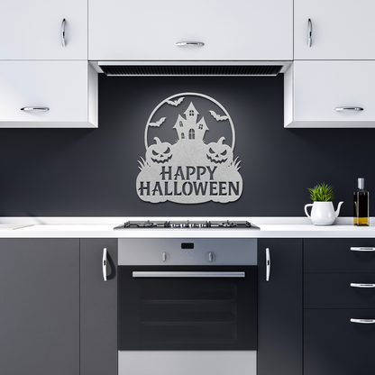 Happy_Halloween_Metal_Wall_Art__Custom__Silver_Dark_Kitchen_Mockup.png