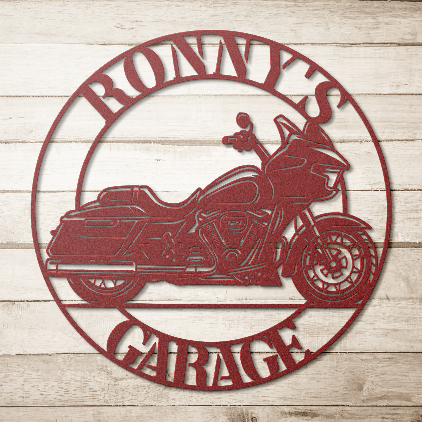Harley-Davidson metal garage art
