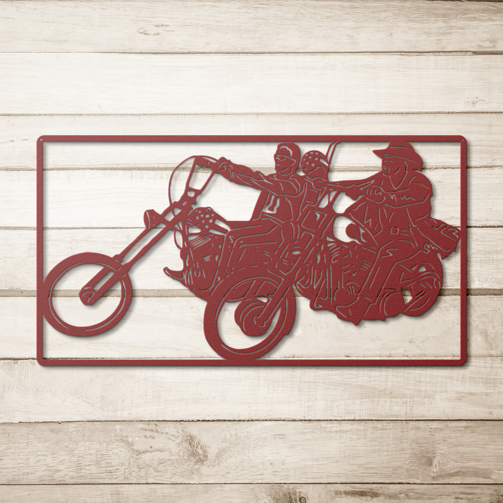 Motorcycle wall sign steel decor