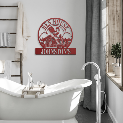 Hen_House_Metal_Sign__Personalized_Ch_Red_Modern_Bathroom_Mockup.png