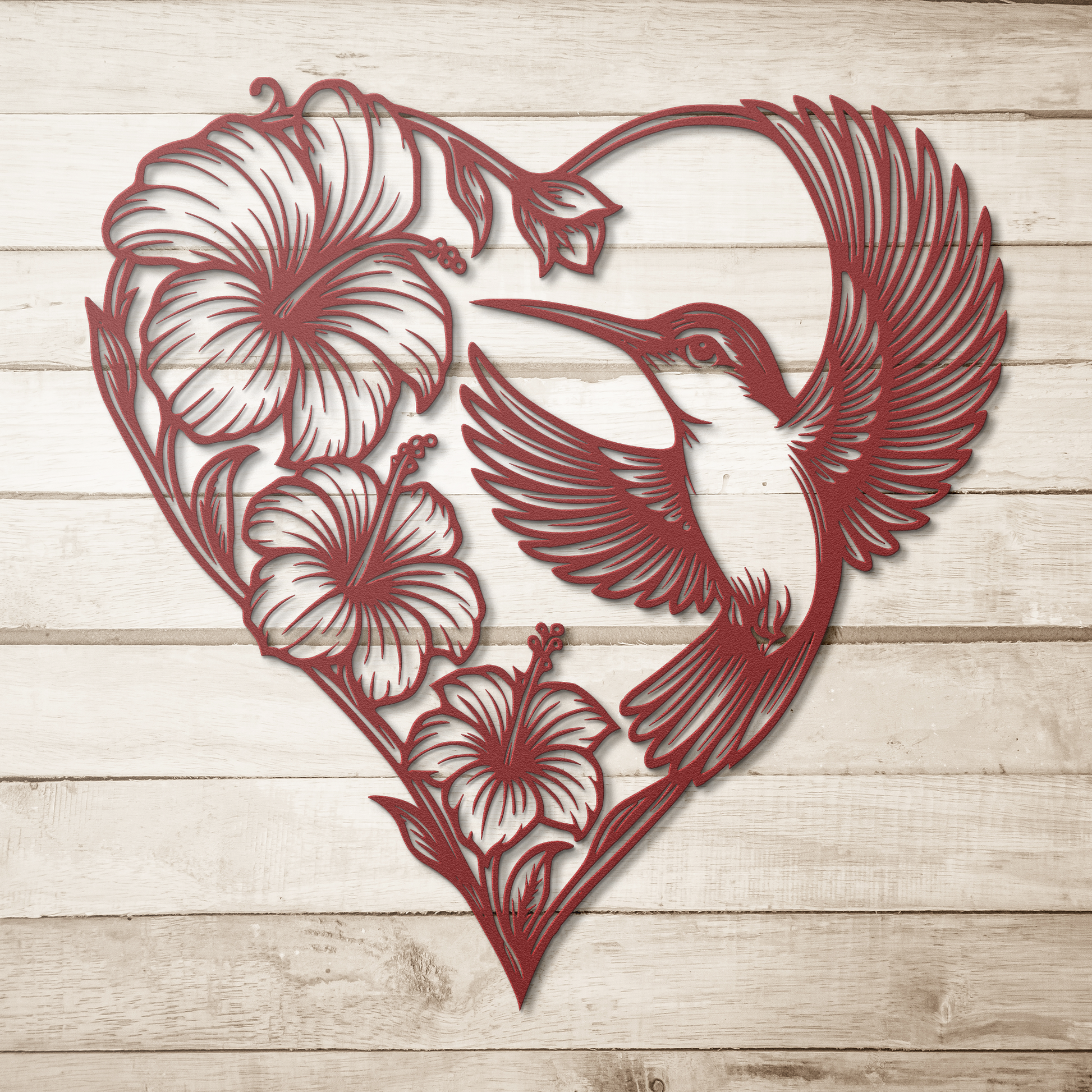 hummingbird love steel decor