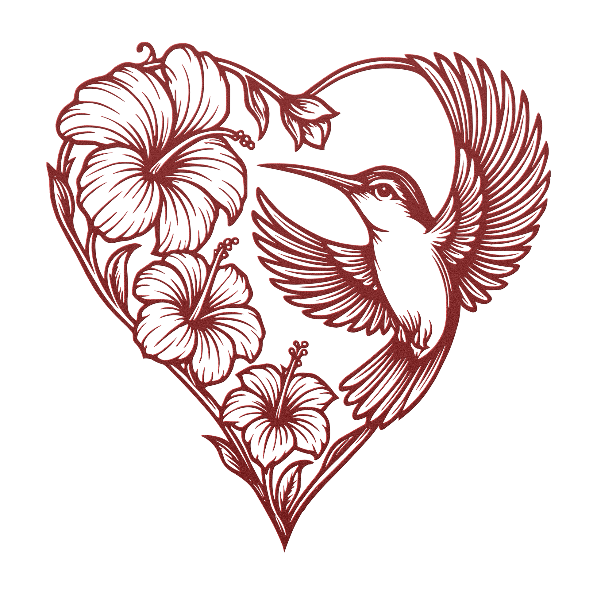 bird heart metal wall sign