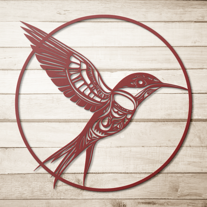 Hummingbird Tribal Metal Wall Art – Native American Inspired Design