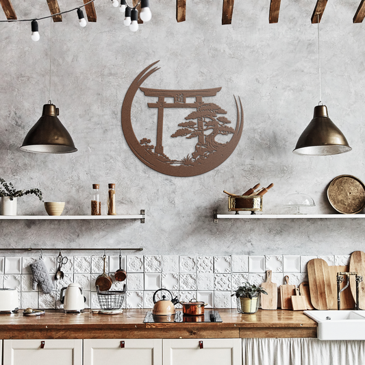 japanese torii gate metal wall art