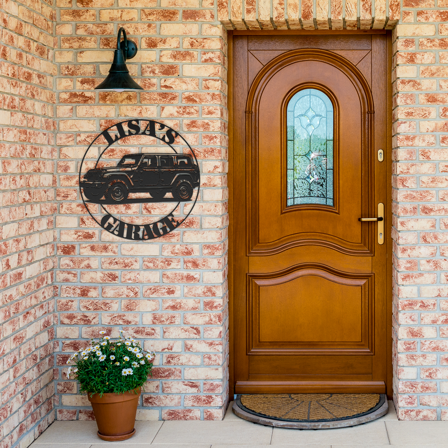 Jeep off road vehicle metal sign