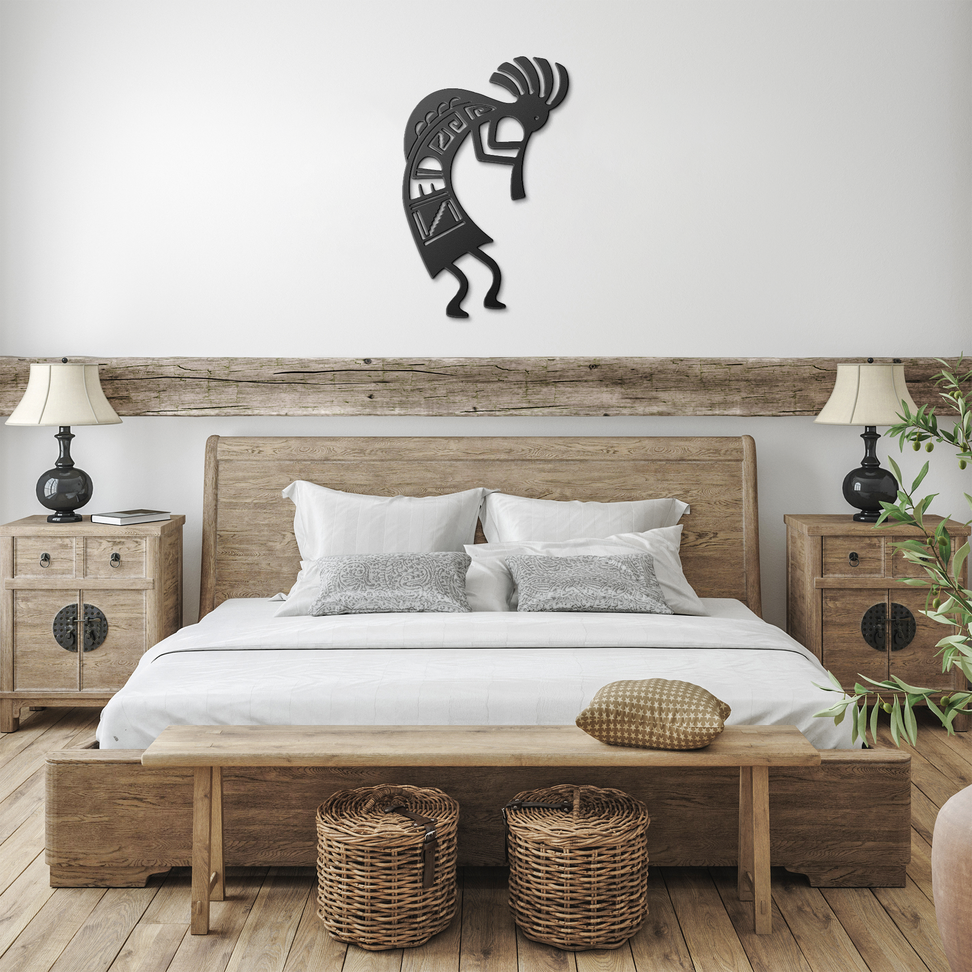 Kokopelli_Metal_Wall_Art_Sign__Rustic_Black_Farmhouse_Bedroom_Mockup.png