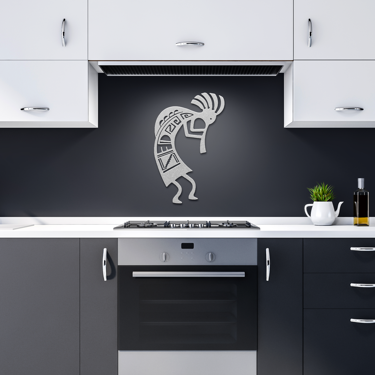 Kokopelli_Metal_Wall_Art_Sign__Rustic_Silver_Dark_Kitchen_Mockup.png