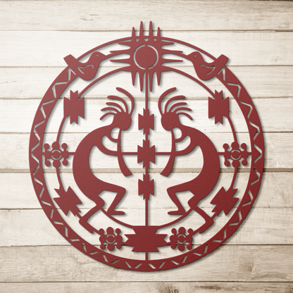Native American Kokopelli steel sign – weatherproof outdoor decor