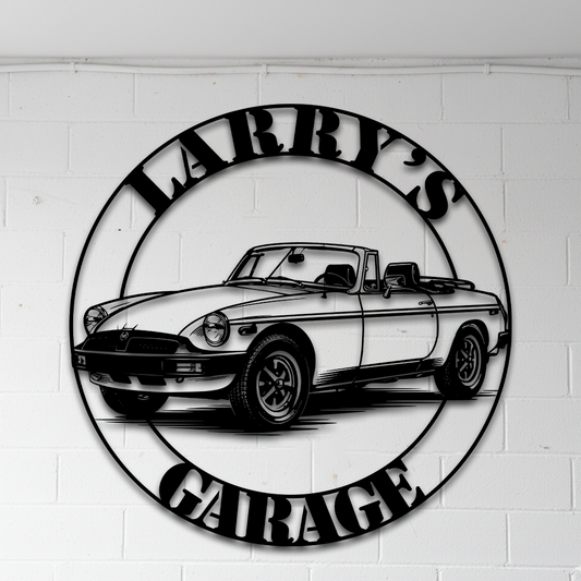 1970s mgb convertible metal wall art