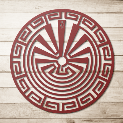 Man_in_the_Maze_Metal_Wall_Art__Nativ_Red_Simple_Wood_BKGD_Mockup.png