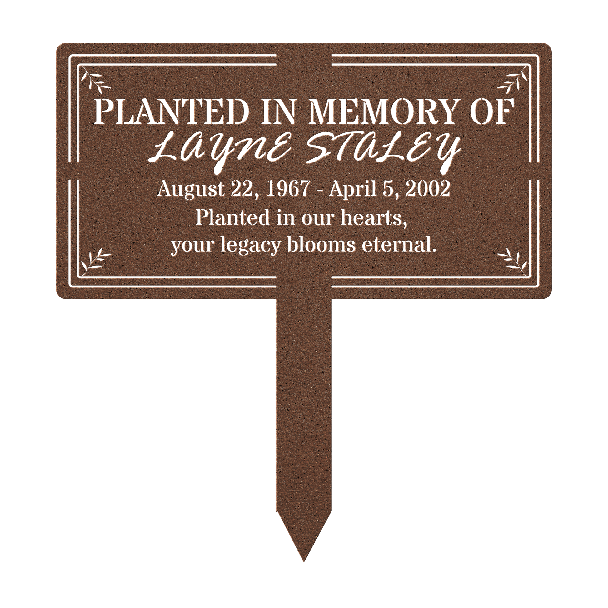 Pet memorial garden plaque