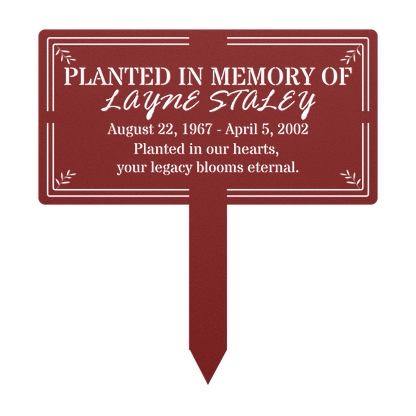 Custom metal tree marker