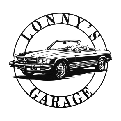 1977 european 450sl metal wall art