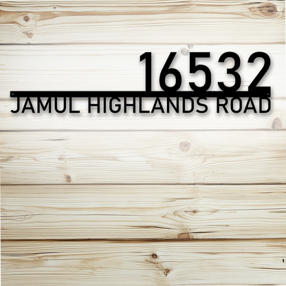 Durable powder-coated steel address wall sign