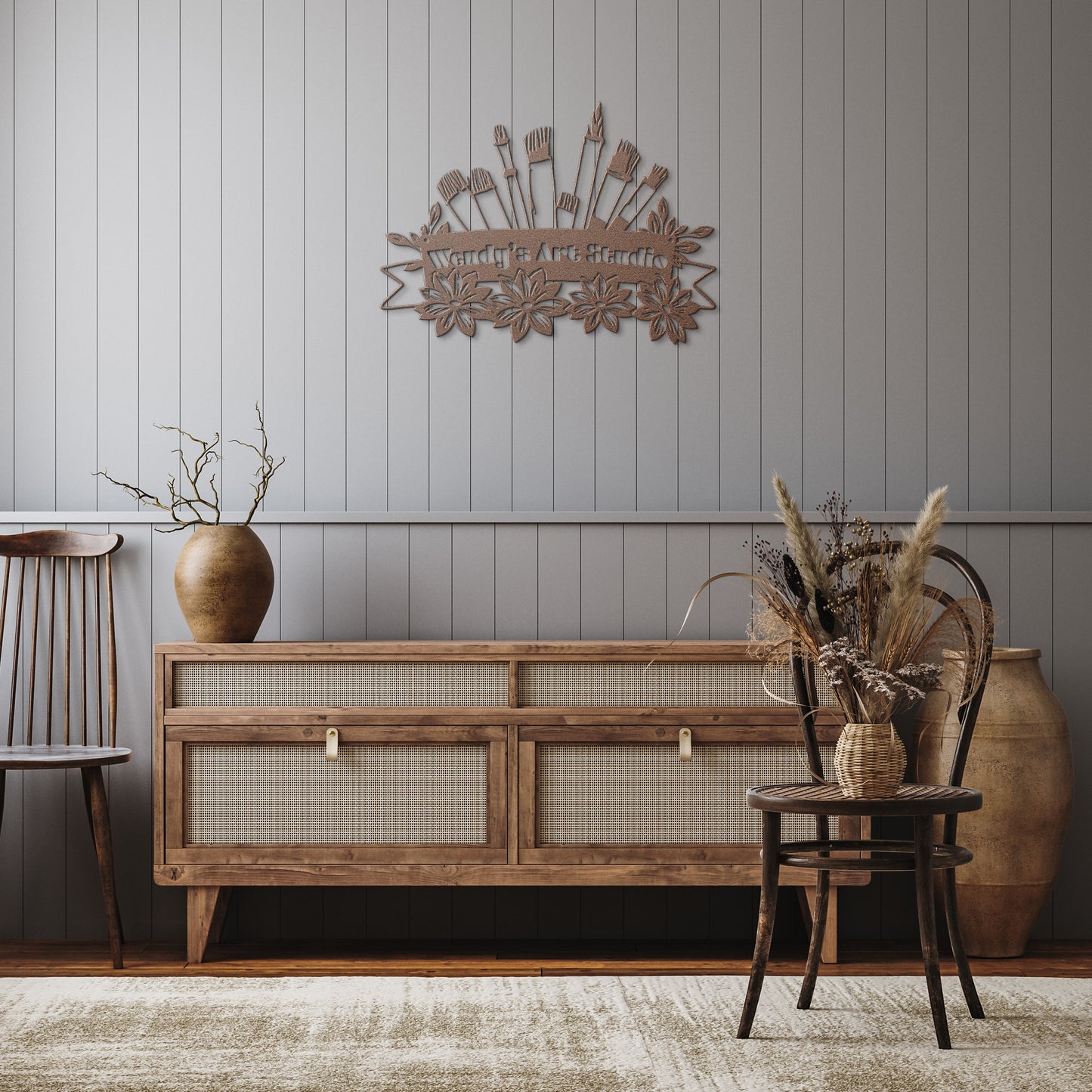 Metal Art Studio Name Sign