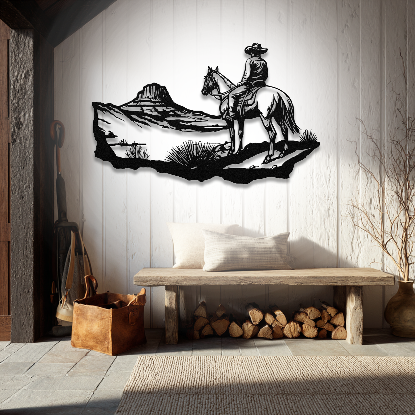 Steel Western wall decor cowboy sign