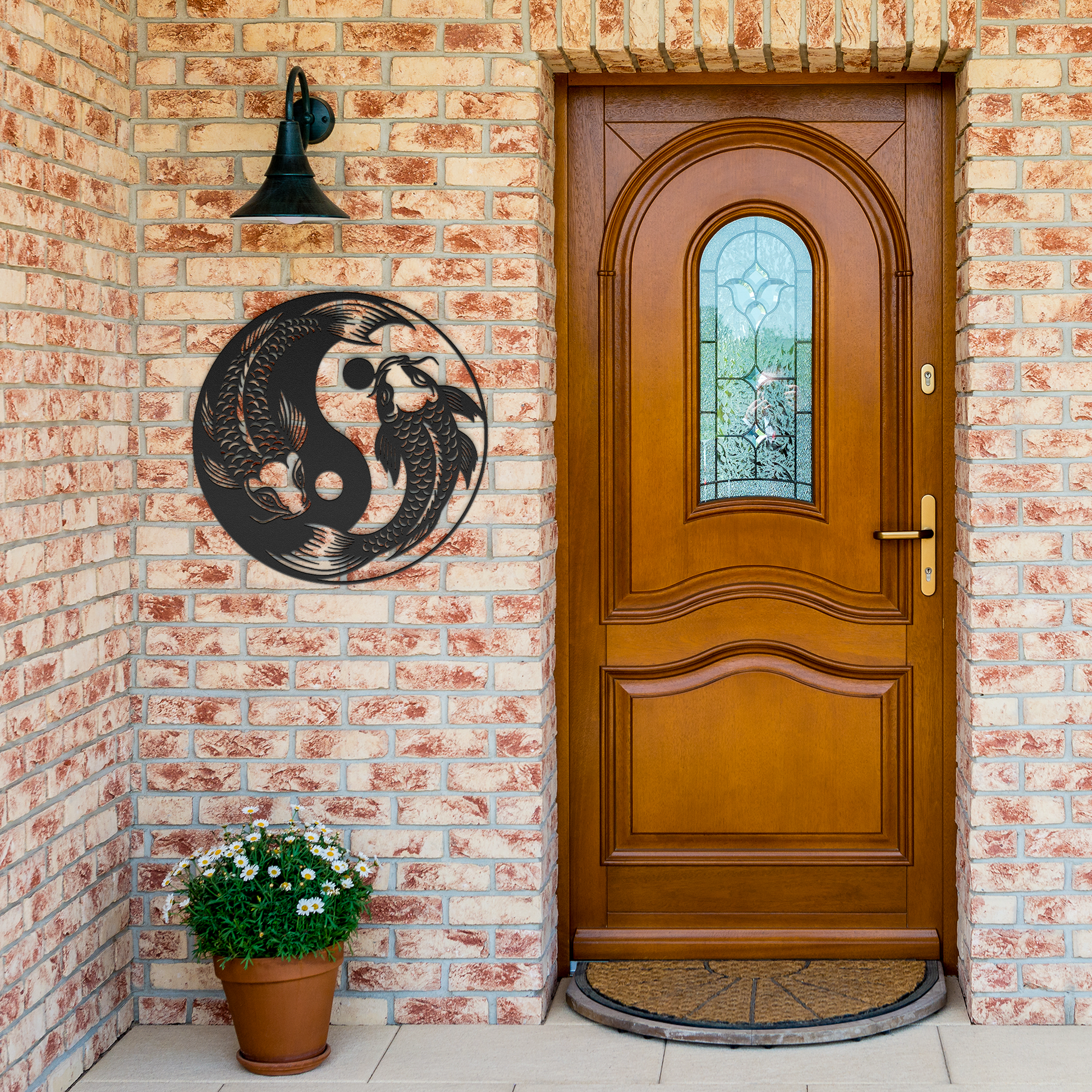 Metal_Koi_Fish_Wall_Art__Yin_Yang_Zen_Black_Brick_Entrance_Mockup.png