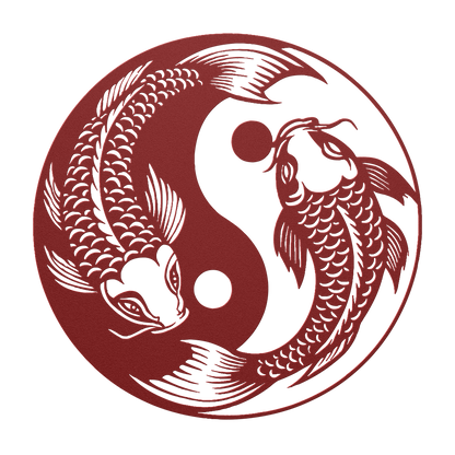 Asian-style koi metal sign