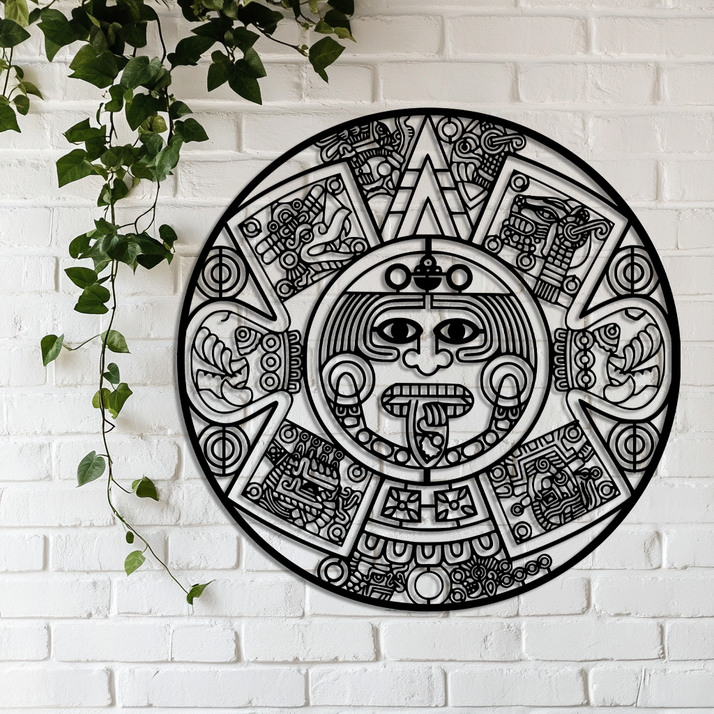 Tribal inspired rustic steel calendar wall decor