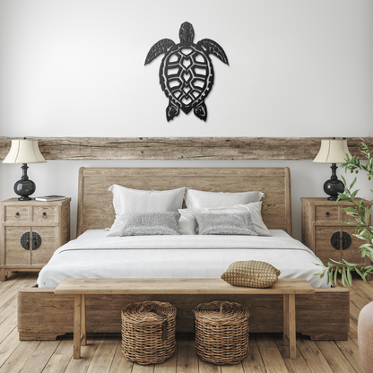 Metal_Sea_Turtle_Wall_Art_Sea_Turtle_Wa_Black_Farmhouse_Bedroom_Mockup.png