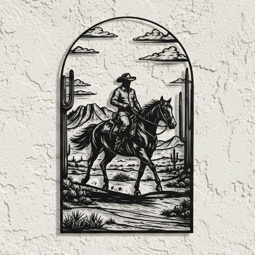 western boho desert metal wall decor