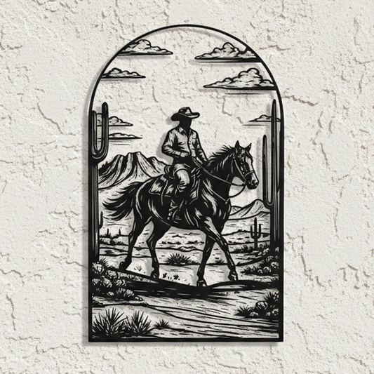western boho desert metal wall decor