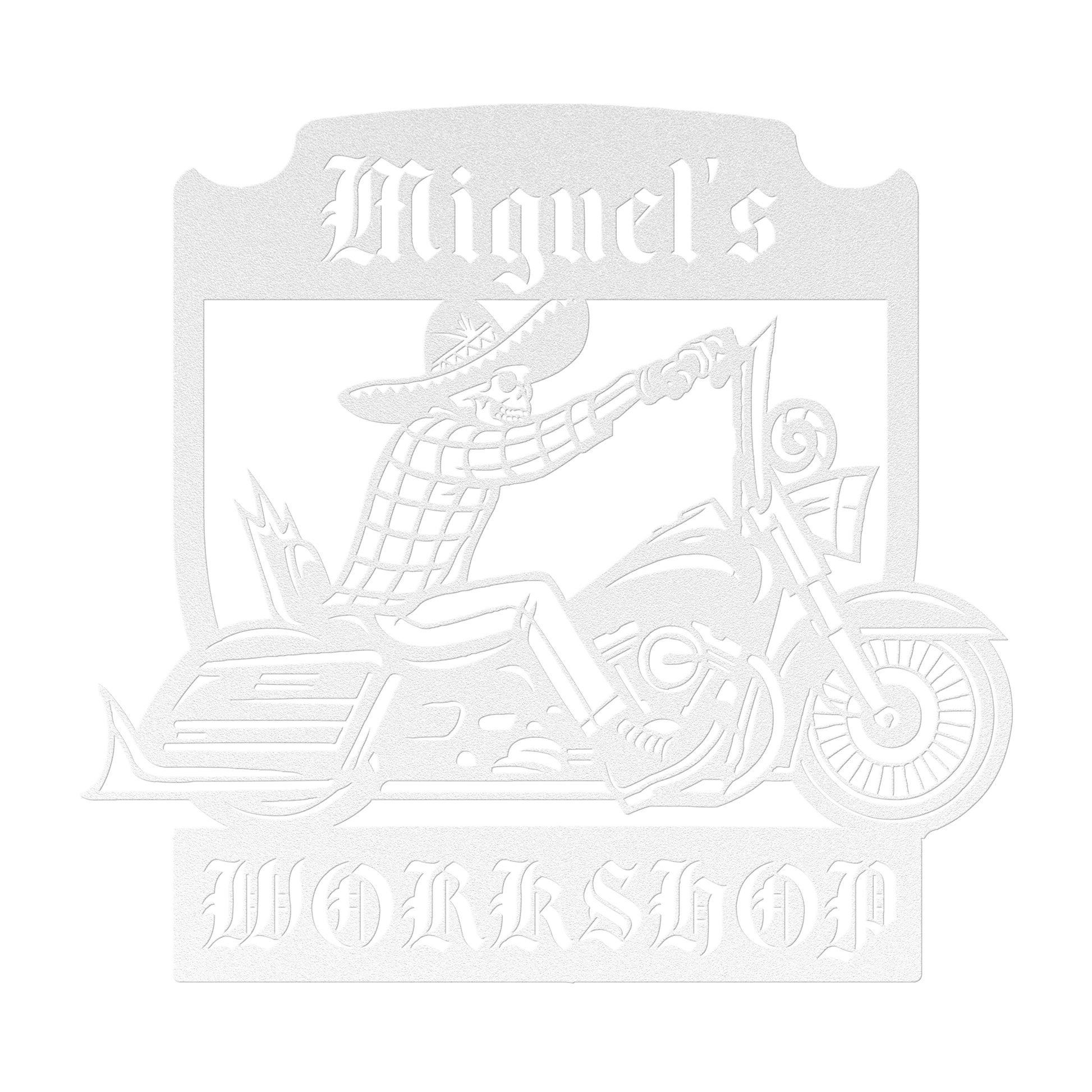 Harley-style chopper decor