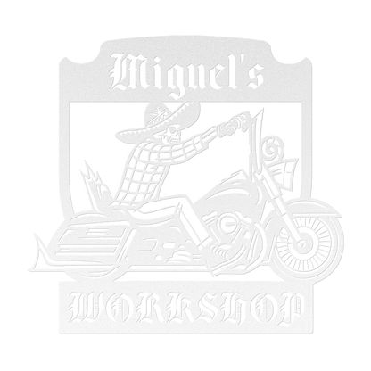 Harley-style chopper decor