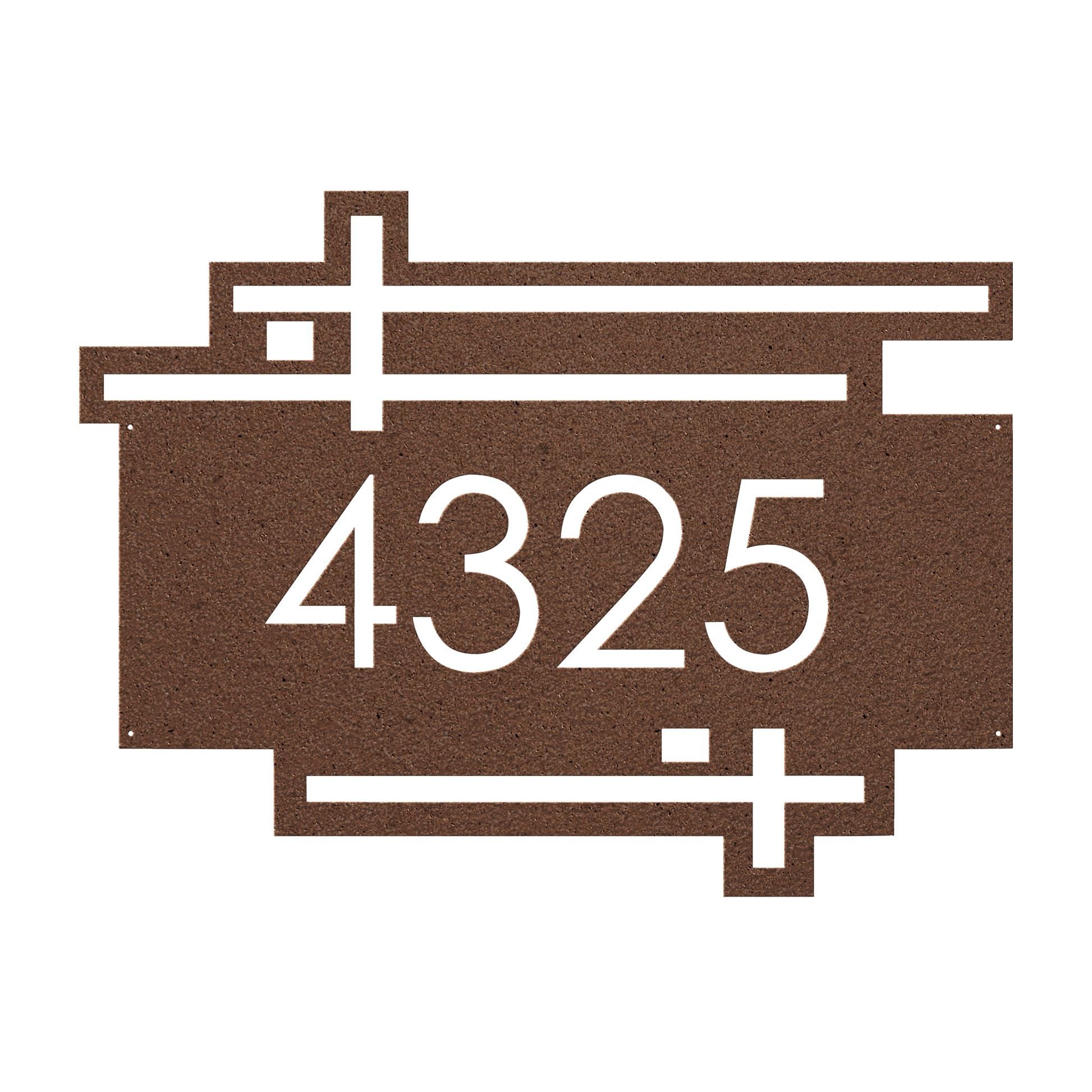 modern address metal sign