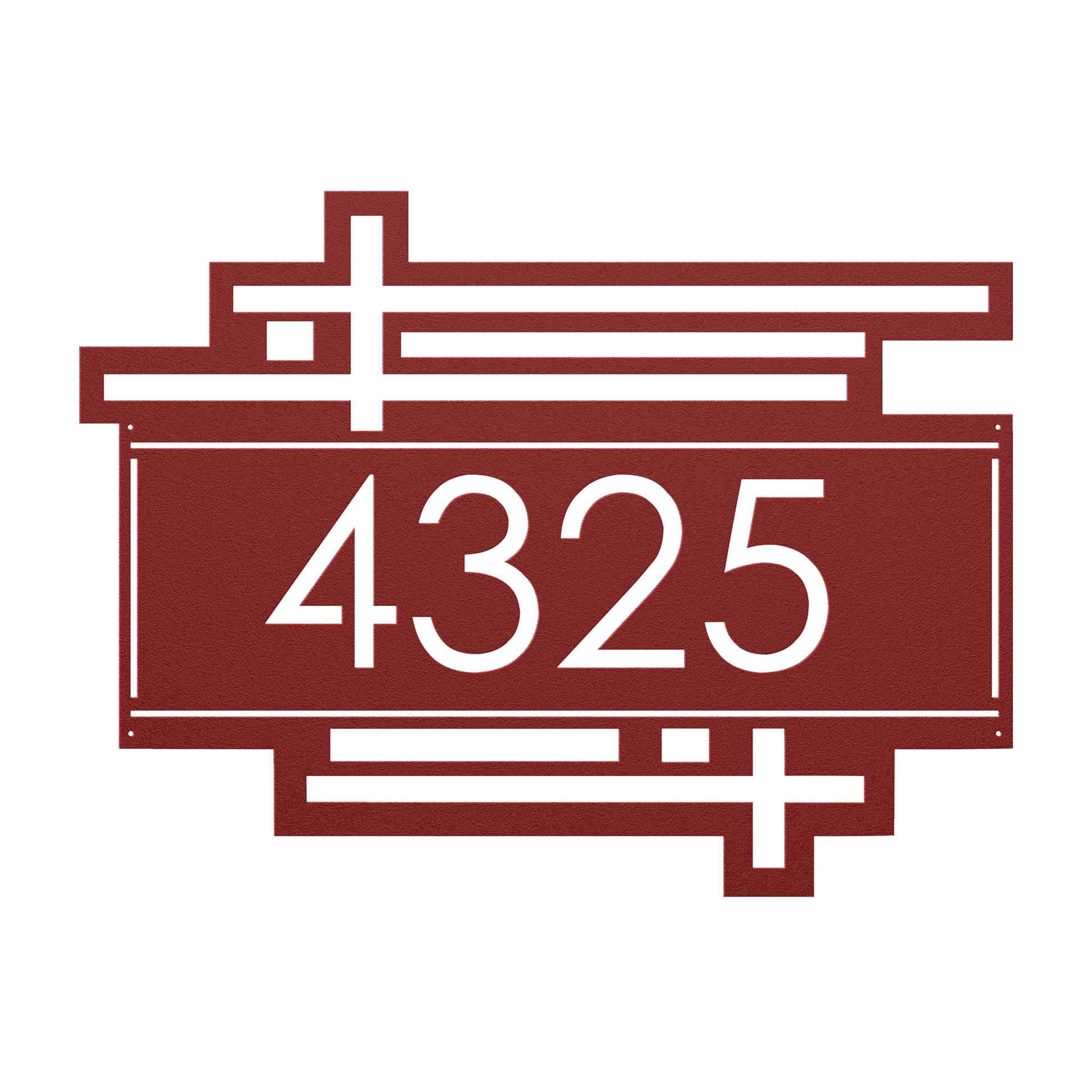 Modern retro address plaque steel décor