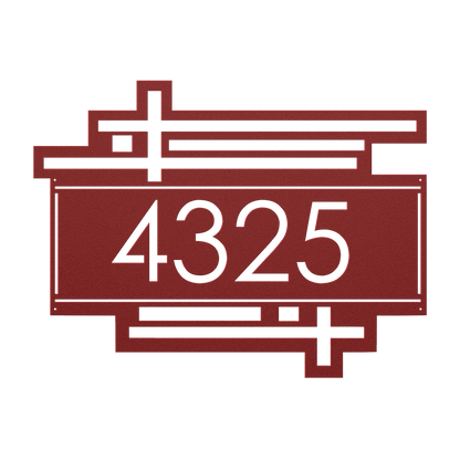 Modern retro address plaque steel décor