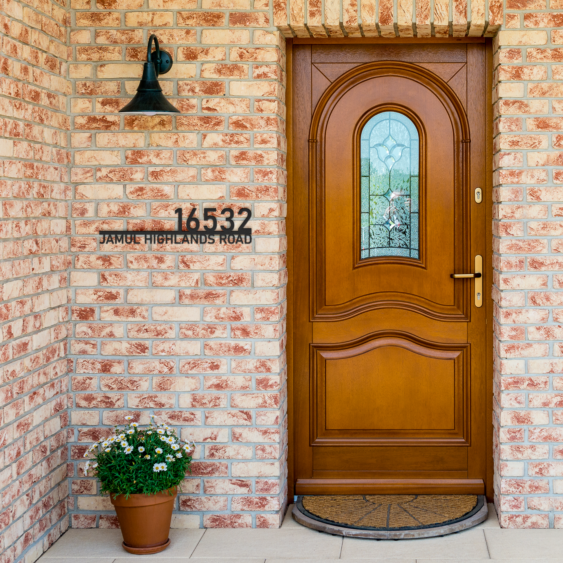 Custom retro address plaque steel outdoor decor