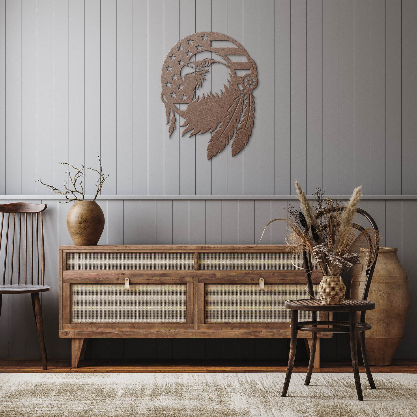 Native_American_Eagle_Dream_Catcher_Meta_Copper_Rustic_Hallway_Mockup.png
