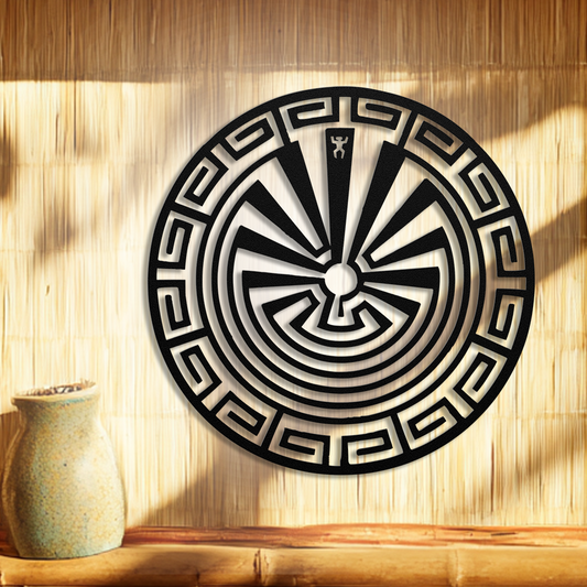 Man in the Maze steel wall sign