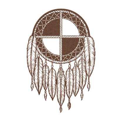 Durable powder-coated Native medicine wheel art