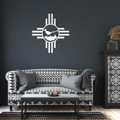 Roadrunner steel art for desert patio