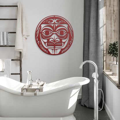 Northwest_Totem_Hummingbird_Metal_Art___Red_Modern_Bathroom_Mockup.png