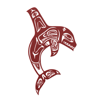 Durable powder-coated tribal orca wall art